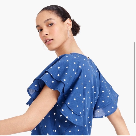 J. Crew Flutter Sleeve Top - Picture 2 of 7